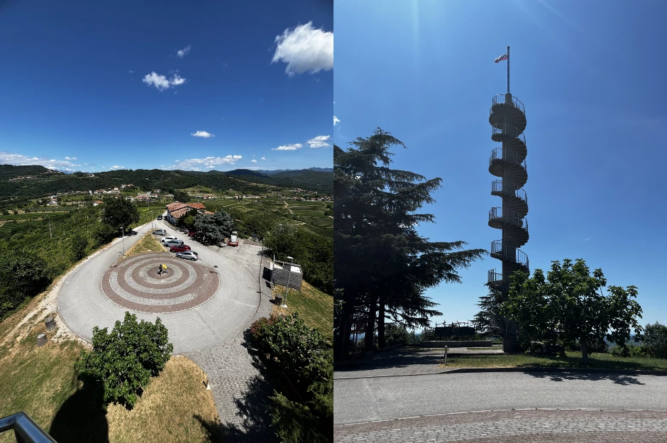 View of the parking and the Gonjače viewing tower