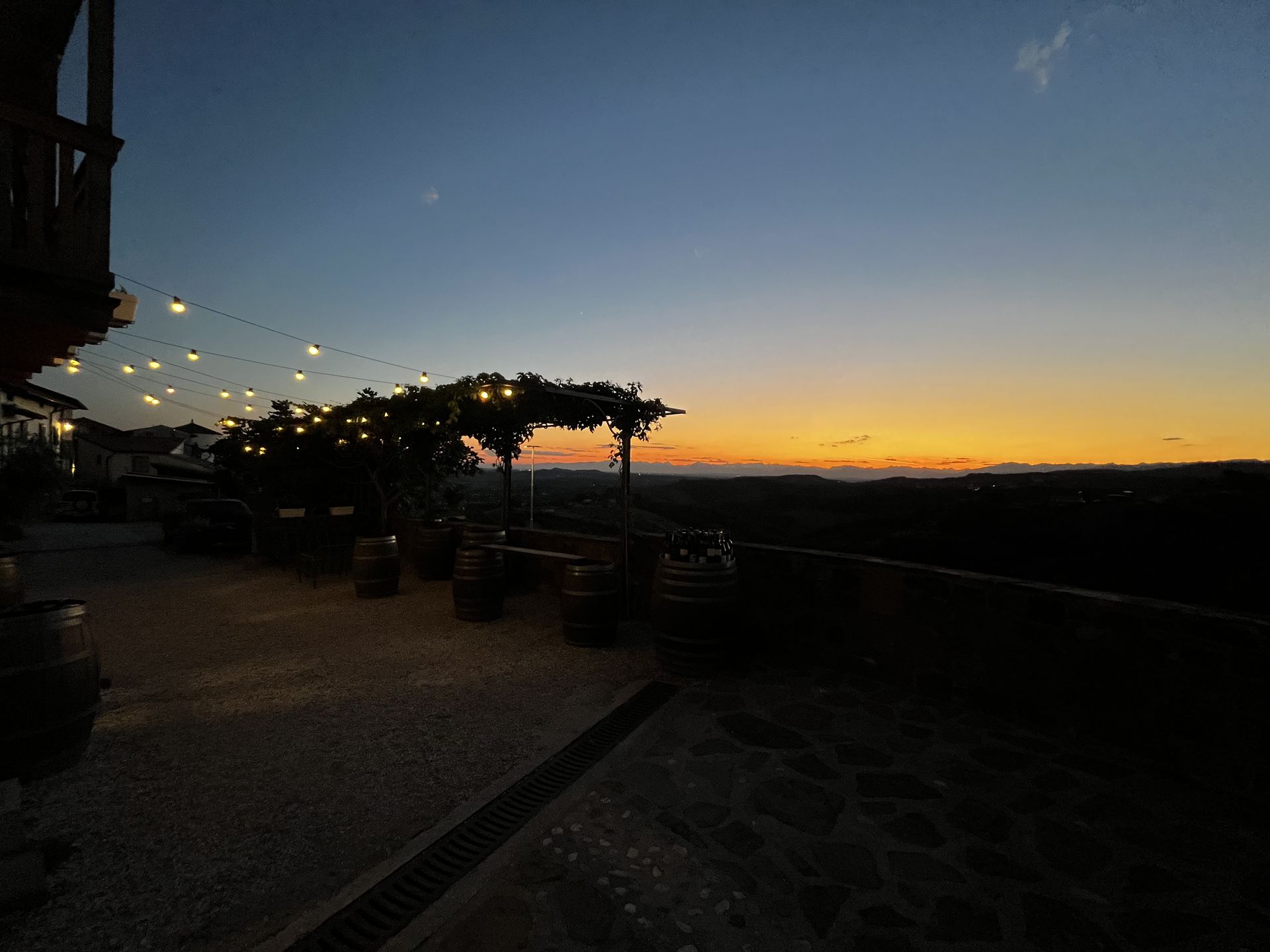 Sunset over the rolling hills in goriška brda